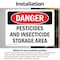Signmission Pesticides And Insecticide Storage Area Danger Sign, Vinyl Decal, 14in W x 10in L, 2PK OS-2PACK-DS-D-1014-L-1978 - alternate 2